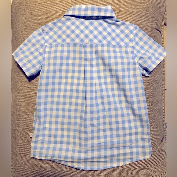 Kids Tommy Bahama Checkered Short Sleeve Button Down Shirt. Blue/White. 4-5 YRS. - Picture 2 of 8